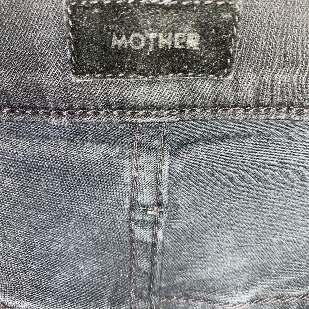 Mother Insider Crop Step Fray High Rise Asymmetrical Raw Hem Jeans in Not Guilty - Picture 8 of 10
